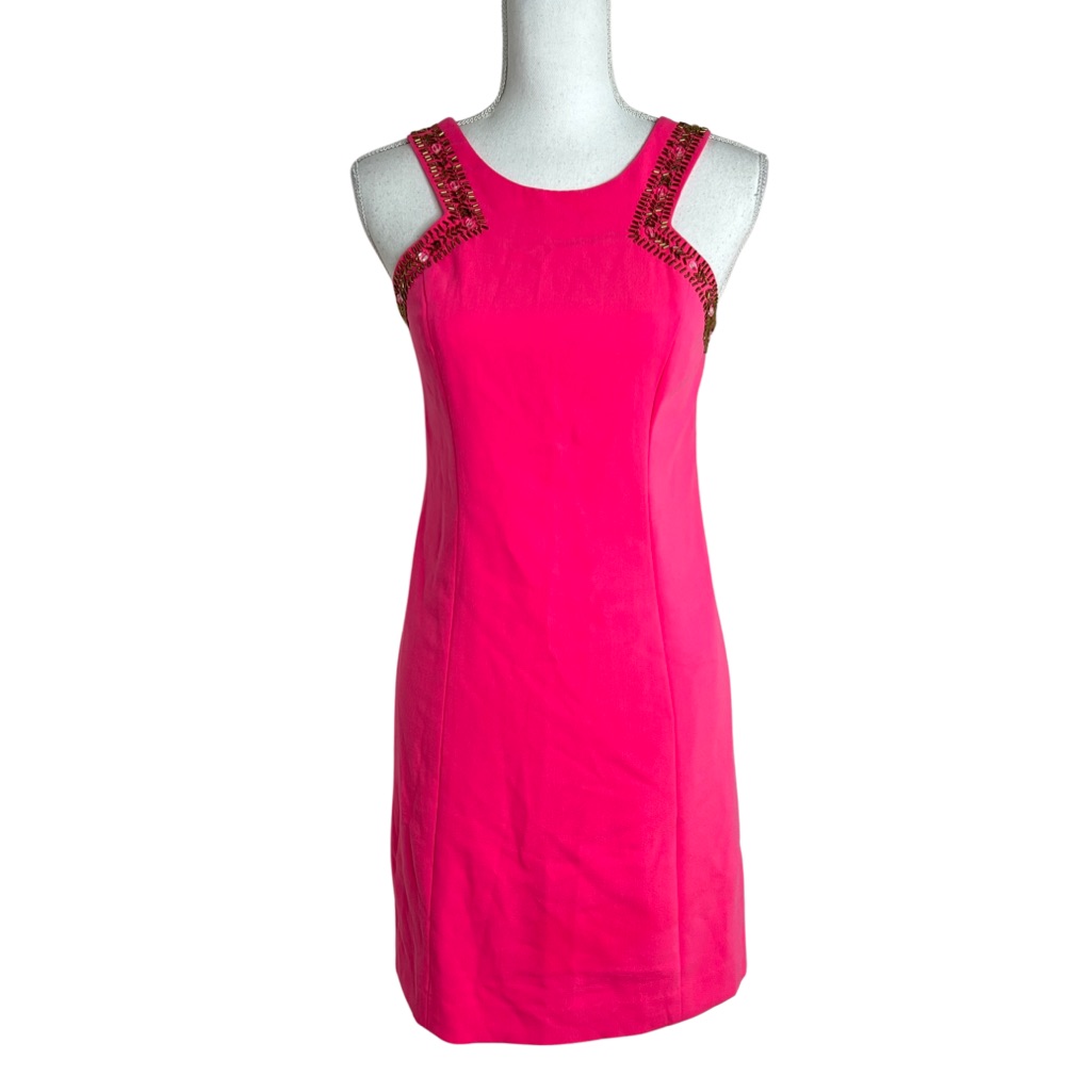 Lilly Pulitzer Largo Beaded Shift Dress Pink Size 0